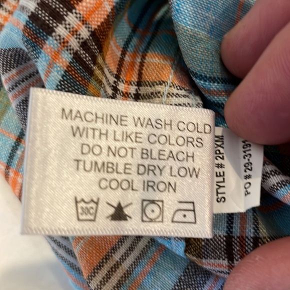 Orvis Men S/S Shirt Medium Blue/Multi Plaid 100% Linen - Picture 8 of 9